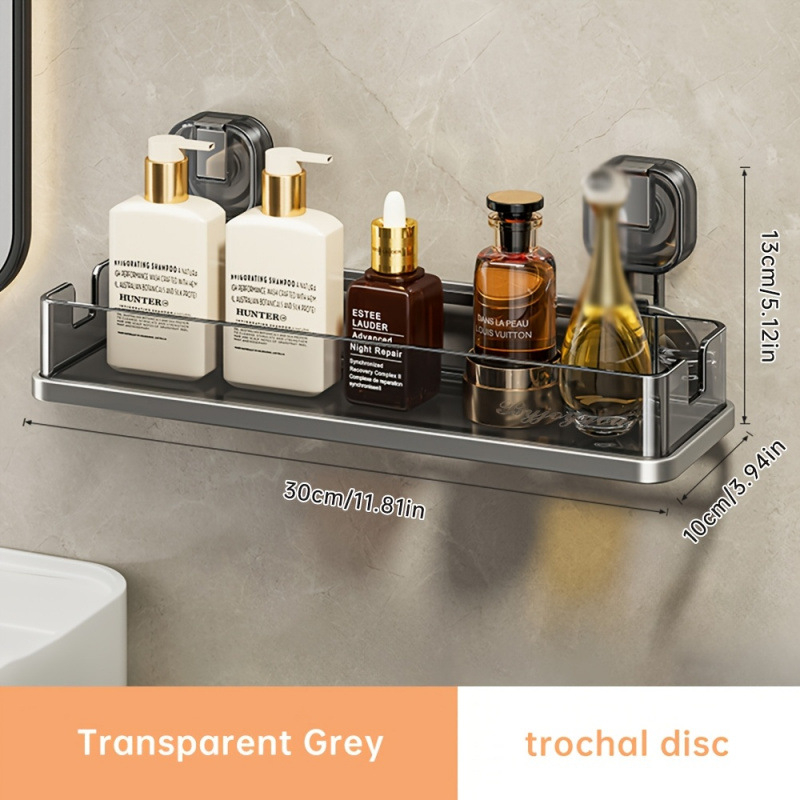 Zuhany polc falra szerelhető, fúrás nélkül, szívó rögzítés, műanyag, több mint 8 polccal, amerikai stílus