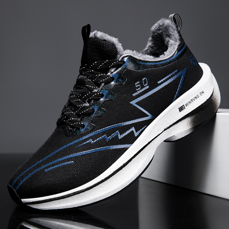 Téli futócipő karbonlemezzel, könnyű, meleg, csúszásálló, EVA talp