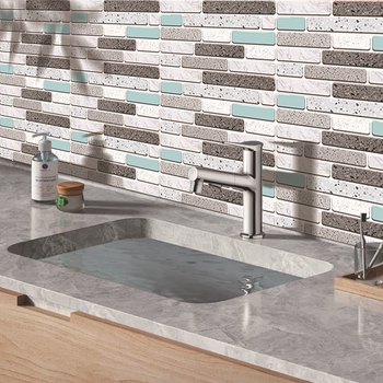 Morige PVC terrazzo αυτοκόλλητα τοίχου, Nordic στυλ διακοσμητικά αυτοκόλλητα με μαρμάρινο σχέδιο, αδιάβροχα και ανθεκτικά σε υγρασία και λιπαρά, σετ 5+ τεμάχια για κουζίνα και μπάνιο