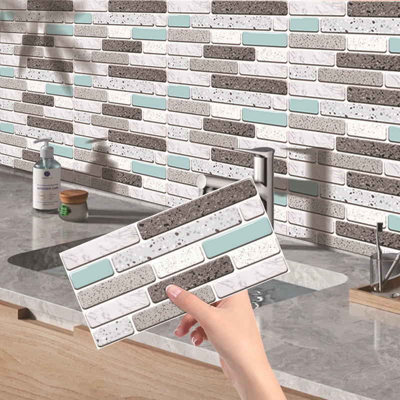 Morige PVC terrazzo αυτοκόλλητα τοίχου, Nordic στυλ διακοσμητικά αυτοκόλλητα με μαρμάρινο σχέδιο, αδιάβροχα και ανθεκτικά σε υγρασία και λιπαρά, σετ 5+ τεμάχια για κουζίνα και μπάνιο