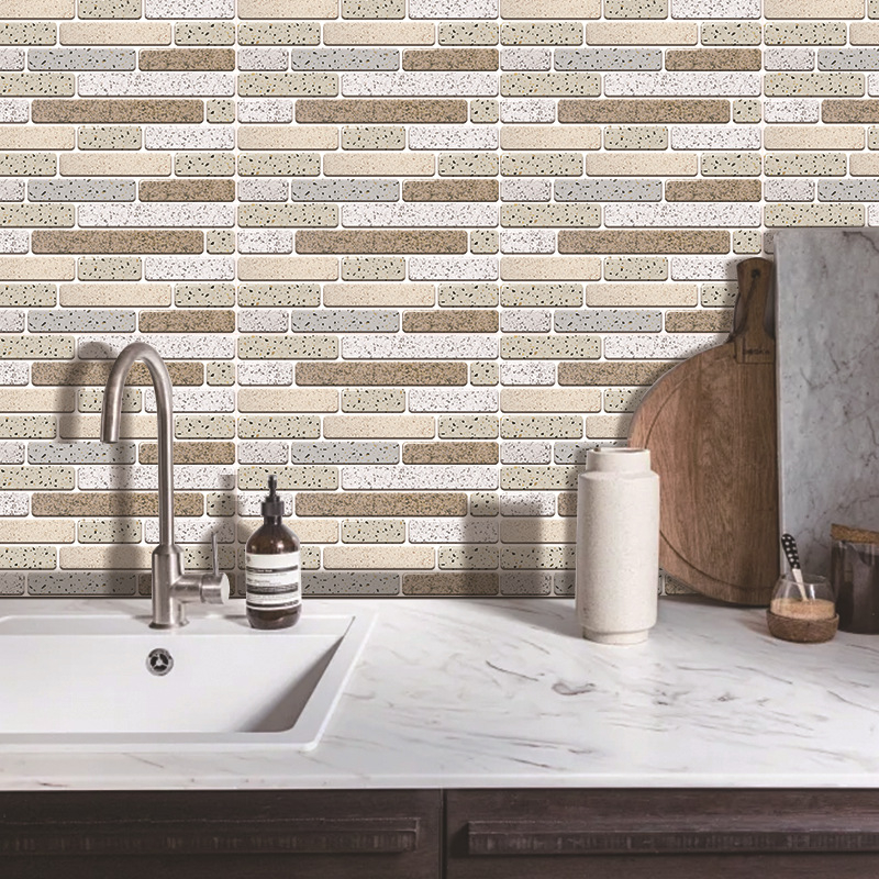 Morige PVC terrazzo αυτοκόλλητα τοίχου, Nordic στυλ διακοσμητικά αυτοκόλλητα με μαρμάρινο σχέδιο, αδιάβροχα και ανθεκτικά σε υγρασία και λιπαρά, σετ 5+ τεμάχια για κουζίνα και μπάνιο