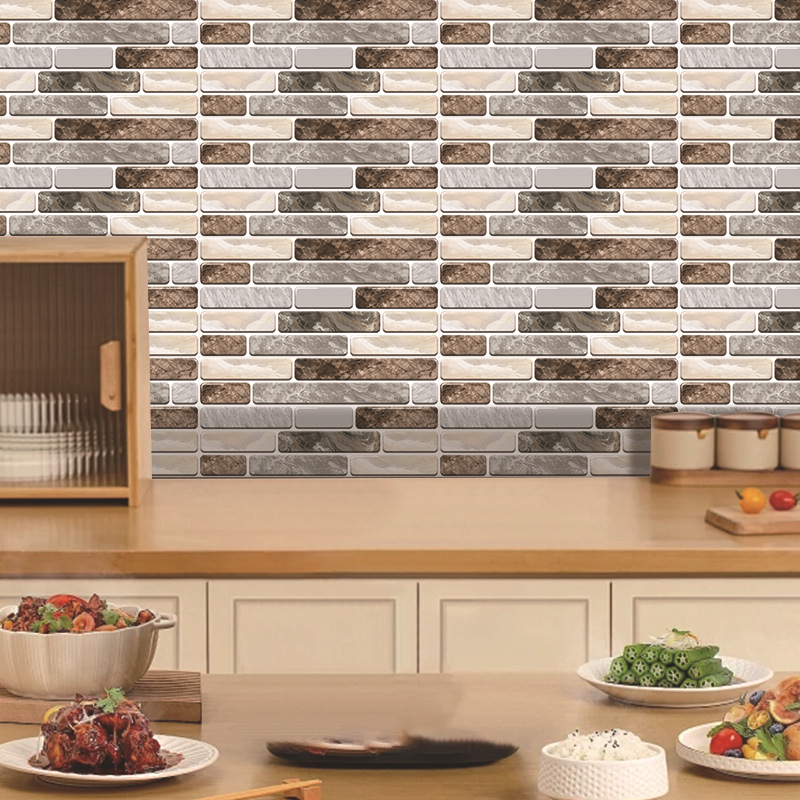 Morige PVC terrazzo αυτοκόλλητα τοίχου, Nordic στυλ διακοσμητικά αυτοκόλλητα με μαρμάρινο σχέδιο, αδιάβροχα και ανθεκτικά σε υγρασία και λιπαρά, σετ 5+ τεμάχια για κουζίνα και μπάνιο