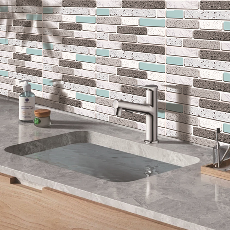 Morige PVC terrazzo αυτοκόλλητα τοίχου, Nordic στυλ διακοσμητικά αυτοκόλλητα με μαρμάρινο σχέδιο, αδιάβροχα και ανθεκτικά σε υγρασία και λιπαρά, σετ 5+ τεμάχια για κουζίνα και μπάνιο