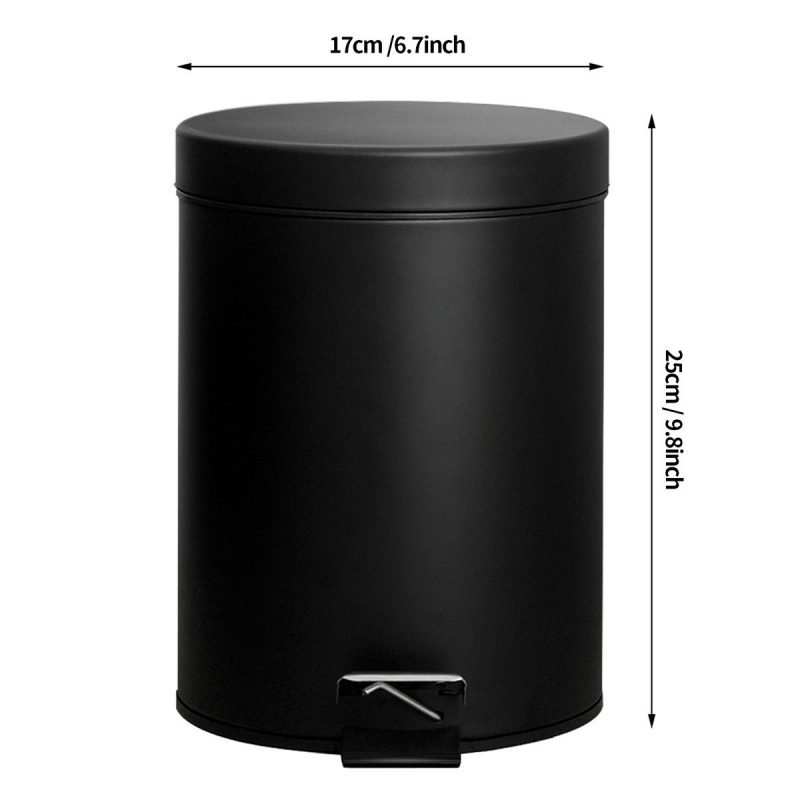 Orunzhe 3L okrúhly kôš na odpadky s pedálnym otvorením a viečkom, kov a PP
