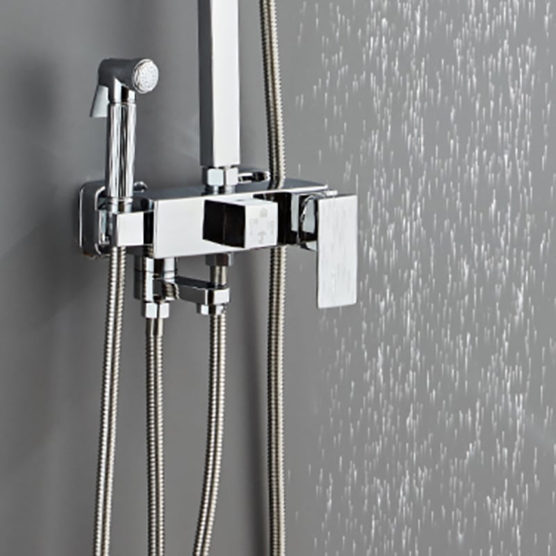 Вградена душ-смесител YM-1900 с керамична касета, медно тяло, работна температура 0–99°C, номинално налягане 0.6 MPa