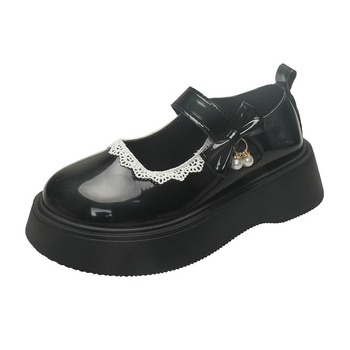 Dámske Mary Jane topánky z PU (Lolita štýl) (okrúhla špička; 3–5 cm platforma; Velcro zapínanie; nízka horná časť)