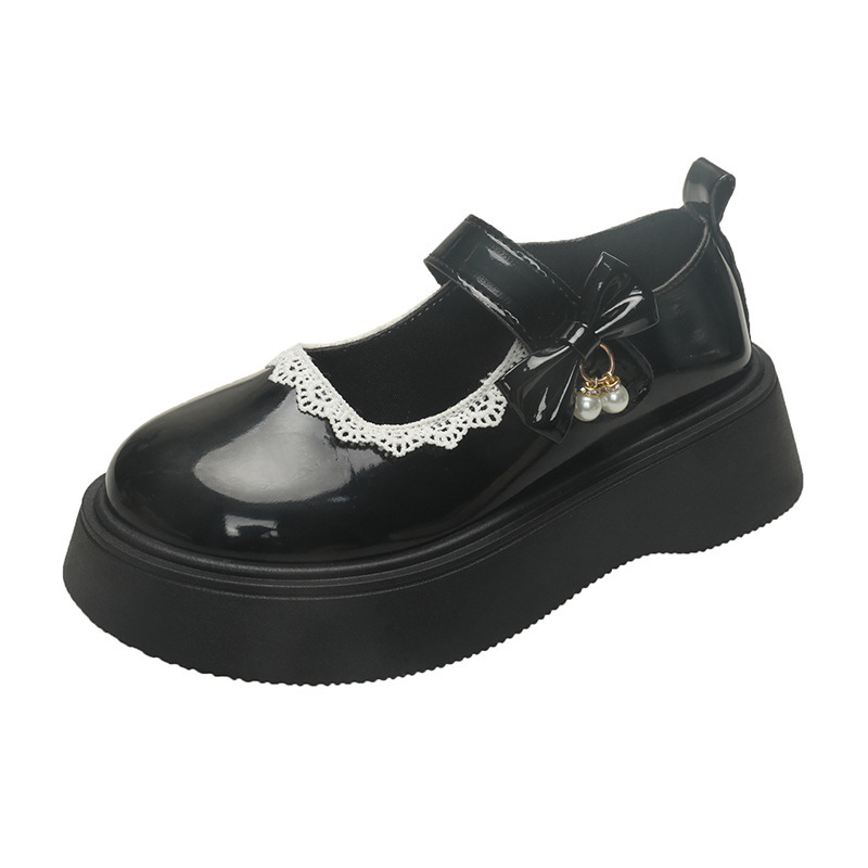 Dámske Mary Jane topánky z PU (Lolita štýl) (okrúhla špička; 3–5 cm platforma; Velcro zapínanie; nízka horná časť)