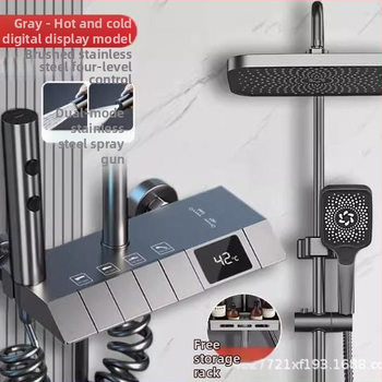 Meďový sprchový set, nástenné montáž, moderný štýl, dažďová funkcia, prevádzková teplota 10–80°C, model XM001