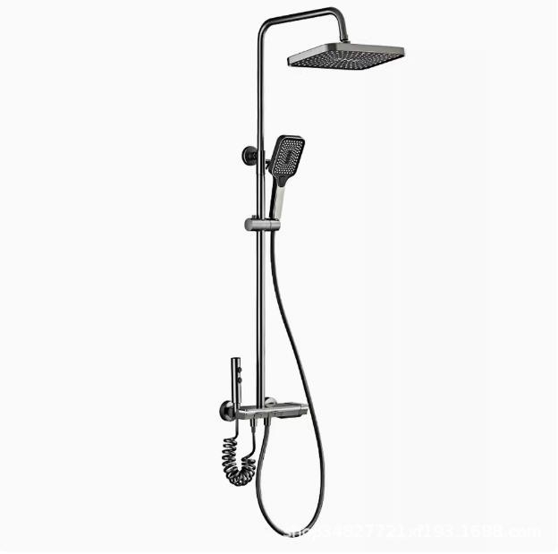 Meďový sprchový set, nástenné montáž, moderný štýl, dažďová funkcia, prevádzková teplota 10–80°C, model XM001