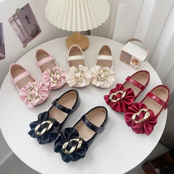 Hercegnő-stílusú lánycipők mikroszálas felsőrésszel, gumí talppal, Velcro-zárás, alacsony profilú, 7–16 éves lányoknak, tavasz–őszi viseletre