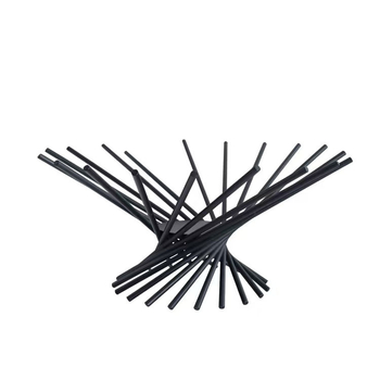 Kovový dekoratív tanier na ovocie s moderným minimalistickým líniovým dizajnom, čiastočne ručne a čiastočne mechanická výroba, stolný dekor do obývačky, konferenčného stolíka alebo jedálneho stola