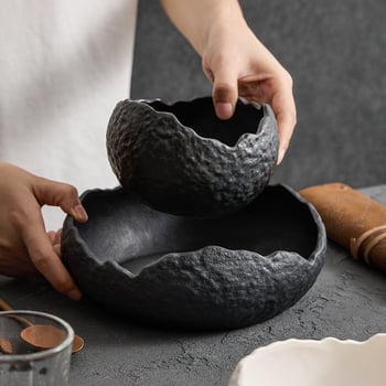 Porcelánová miska s nepravidelným tvarom, moderný minimalistický štýl, vhodná do mikrovlnky, na polievky, dezerty a ovocné šaláty