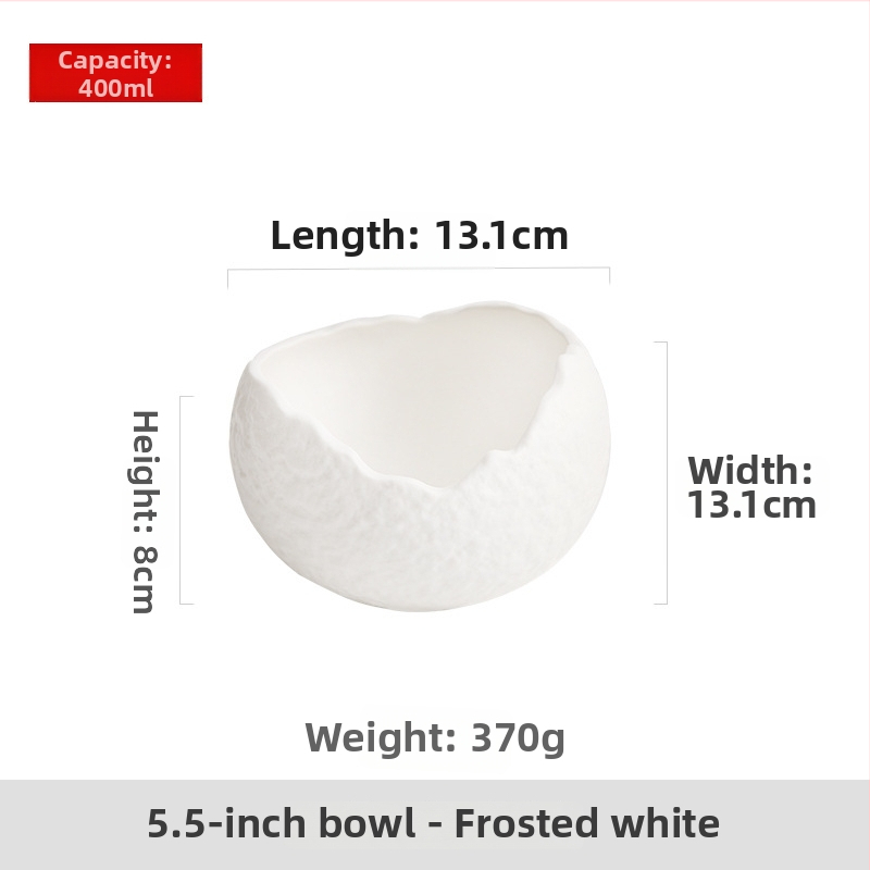 Porcelánová miska s nepravidelným tvarom, moderný minimalistický štýl, vhodná do mikrovlnky, na polievky, dezerty a ovocné šaláty