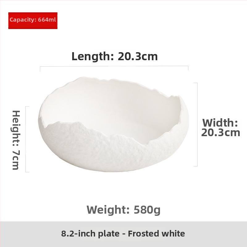 Porcelánová miska s nepravidelným tvarom, moderný minimalistický štýl, vhodná do mikrovlnky, na polievky, dezerty a ovocné šaláty