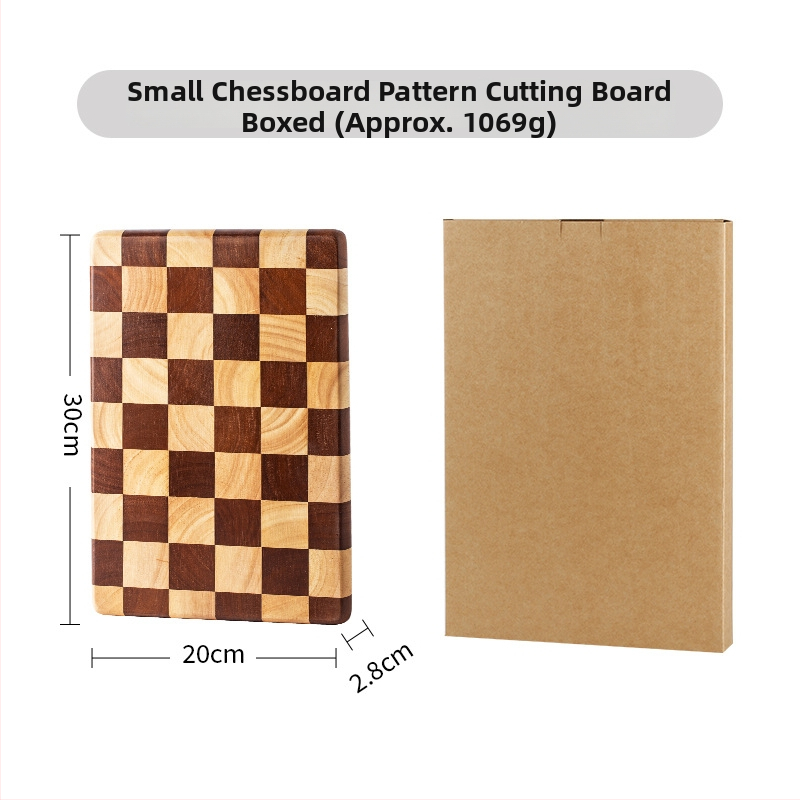 Drevená doska na krájanie s vzorom šachovnice — mozaikový dizajn, do kuchyne, na prípravu ovocia, domáce použitie, moderný minimalistický štýl, Cuisine Square