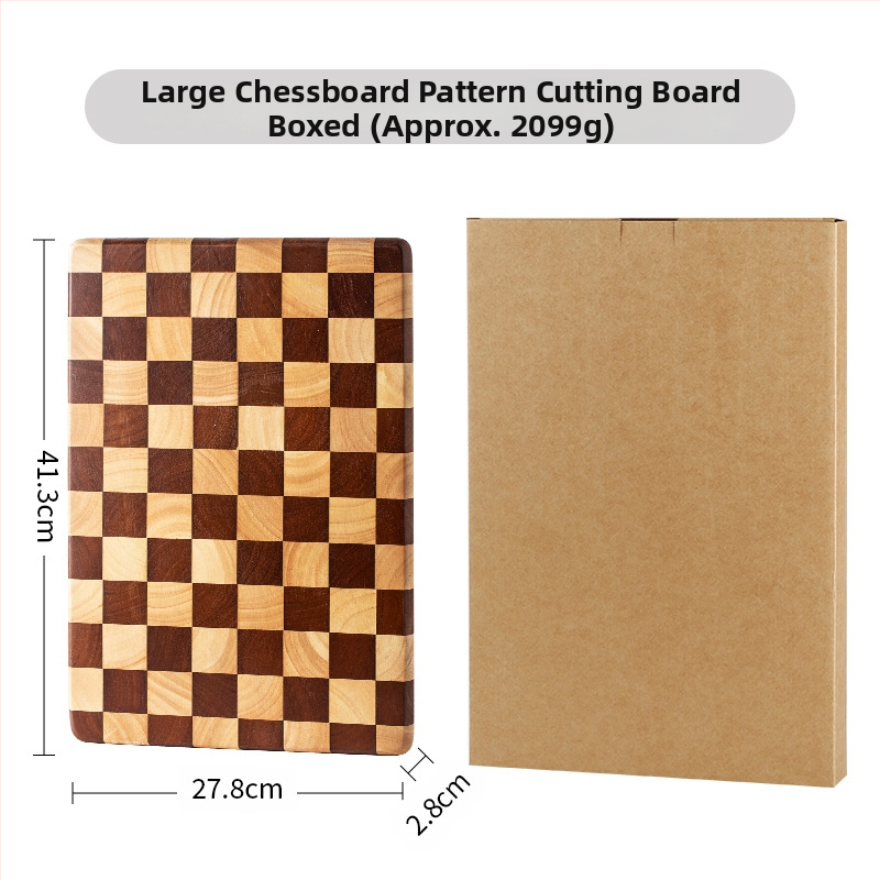Drevená doska na krájanie s vzorom šachovnice — mozaikový dizajn, do kuchyne, na prípravu ovocia, domáce použitie, moderný minimalistický štýl, Cuisine Square