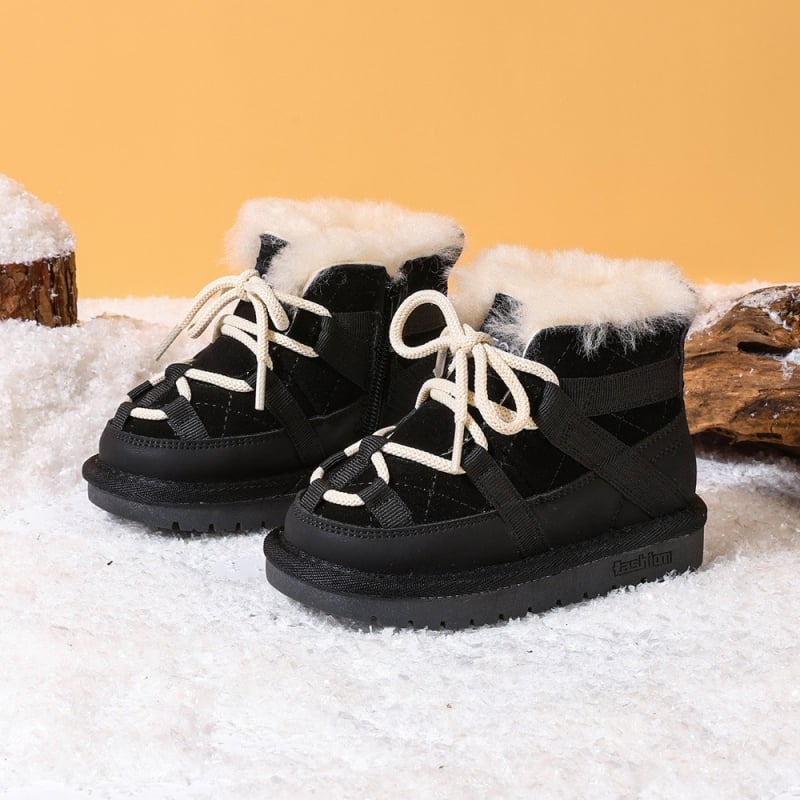 Uniszex téli gyerekcsizma - mikroszálas bőr felsőrész, fleece bélés, 1–6 éveseknek