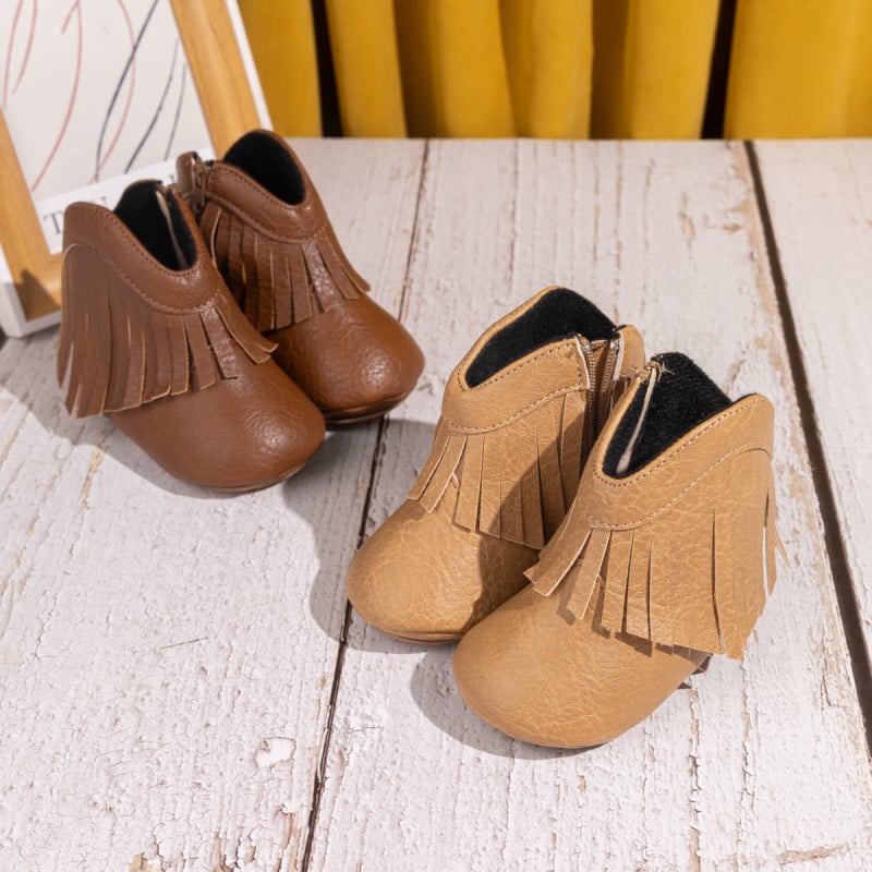 Dječje western čizme od denima s resicama i zatvaračem - unisex, za bebe 12–36 mjeseci