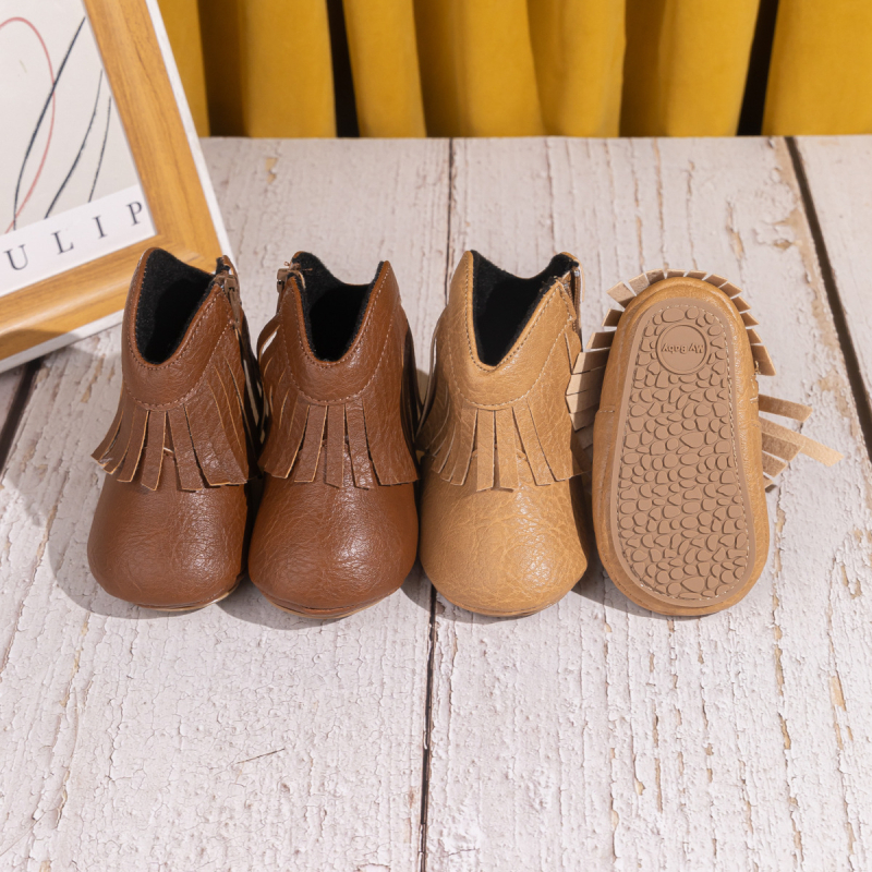 Dječje western čizme od denima s resicama i zatvaračem - unisex, za bebe 12–36 mjeseci