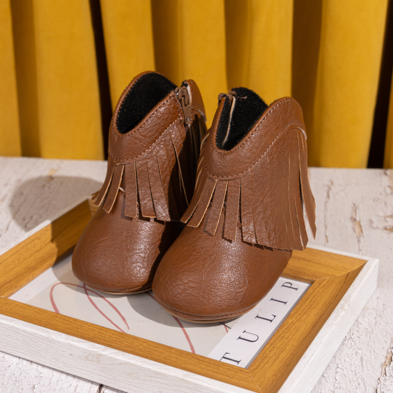 Dječje western čizme od denima s resicama i zatvaračem - unisex, za bebe 12–36 mjeseci