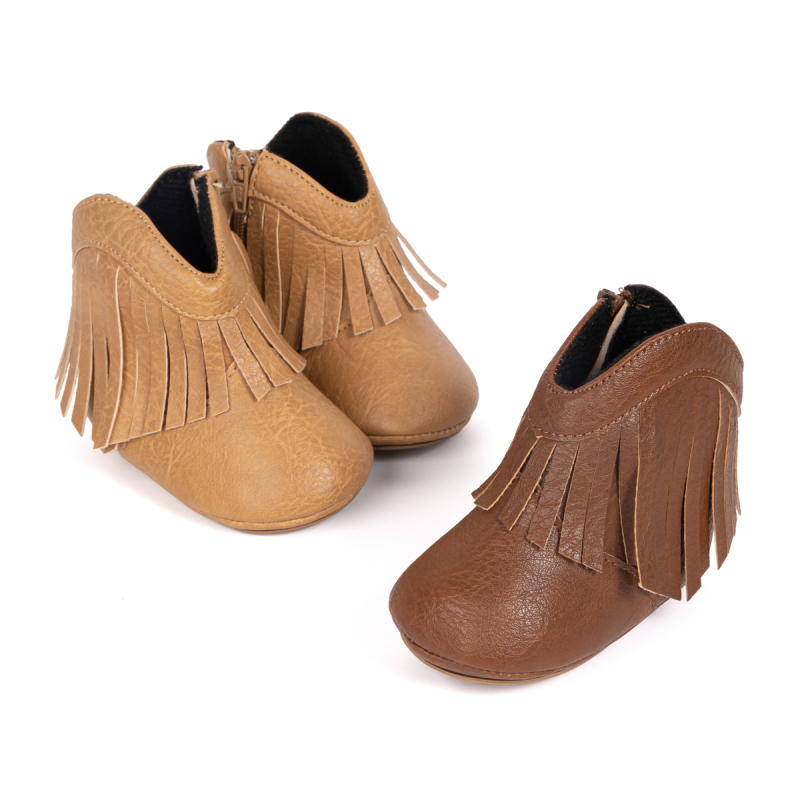 Dječje western čizme od denima s resicama i zatvaračem - unisex, za bebe 12–36 mjeseci