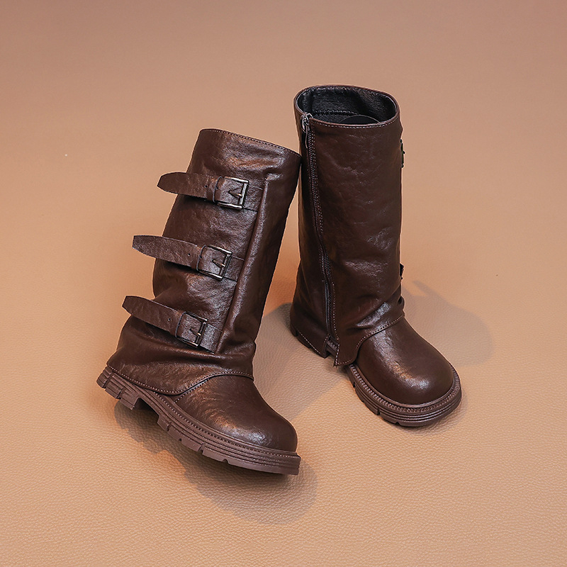 Dievčenské jazdecké čižmy – PU vrchnok, stredná výška lýtka, bočný zips, gumová podrážka, jednofarebné, ľahké, odolné