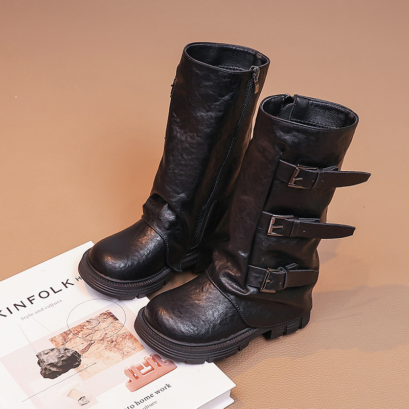 Dievčenské jazdecké čižmy – PU vrchnok, stredná výška lýtka, bočný zips, gumová podrážka, jednofarebné, ľahké, odolné