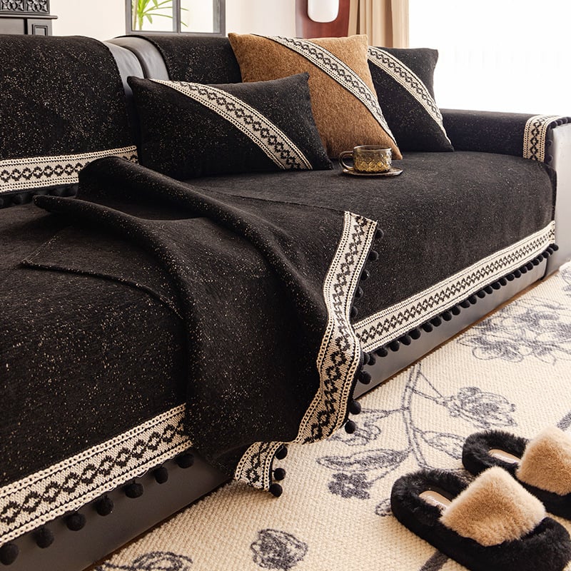 Диванова възглавница Chenille, за триседелен диван, модерен луксозен стил, дизайн: калъф за възглавница, категория: калъф за прах/калъф за диван