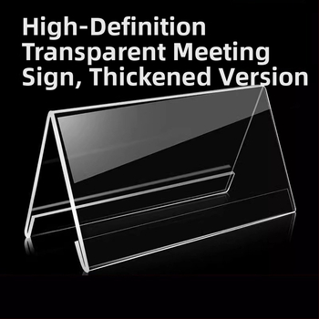 Štít s menom študenta s V-tvarným trojuholníkom pre miesto sedenia (akryl; výstavná stojan; stolný displej)