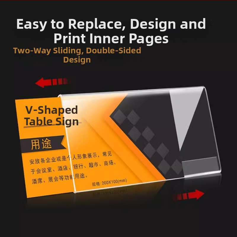 Studentu vārda kartīte ar V formas trijstūriem sēdvietai (akrilis; izstādes statīvs; galda displejs)