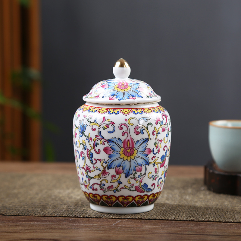 Keramična posuda za čaj s cvjetnim uzorkom i vodonepropusnim zatvaranjem, retro luksuzni stil, Craftsman's Workshop
