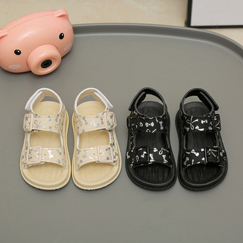 Dievčenské princezné sandále, vrchná časť z mikrovlákovej kože, podrážka PVC, zapínanie na suchý zips, otvorený prst