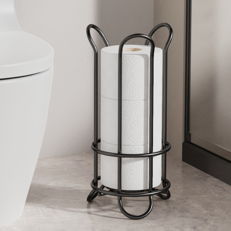 Železný podlažný držiak na papierové utierky do kuchyne a kúpeľne – bez vŕtania, držiak na rolky toaletného papiera, modely 101158/101159, moderný štýl, viacúčelový