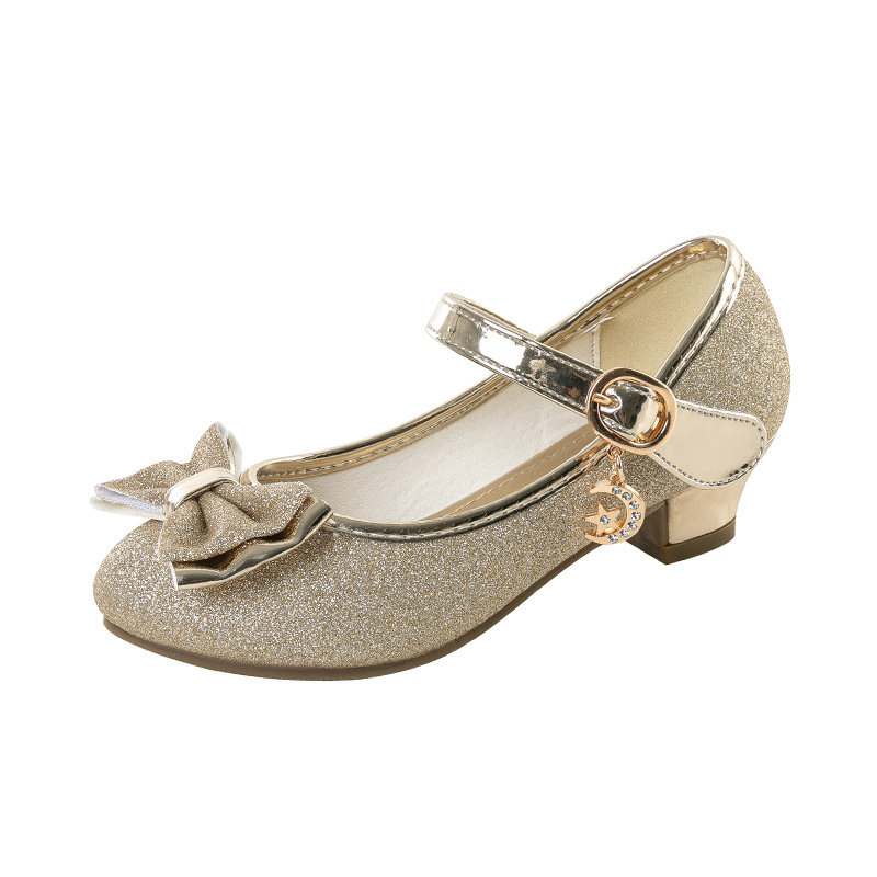 Pantofi pentru fete, cu broderie, din piele sintetică, închidere Velcro, branț PU, talpă din tendon de vițel