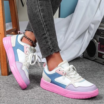 Uniszex sportos-stílusú casual cipő, PU+Mesh felső, EVA talp, fűzővel záródó, 3–5 cm sarkú