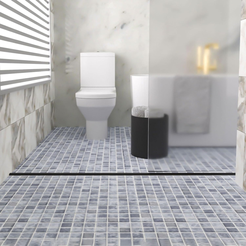 Jinqilai cezhraničná kúpeľňová vodotesná L‑tvarová samolepiaca tesniaca páska na podlahu a dosku