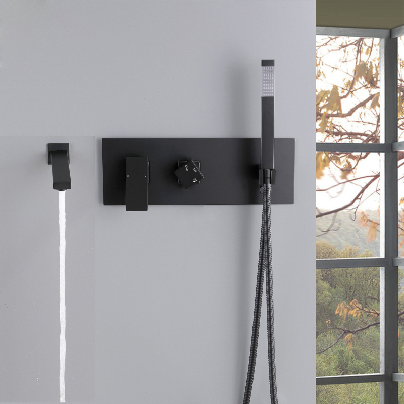 Sprchový set z 304 nerezovej ocele, skrytá inštalácia, štvorcová sprchová hlavica, model YC-8082, nominálny tlak 1.6 MPa