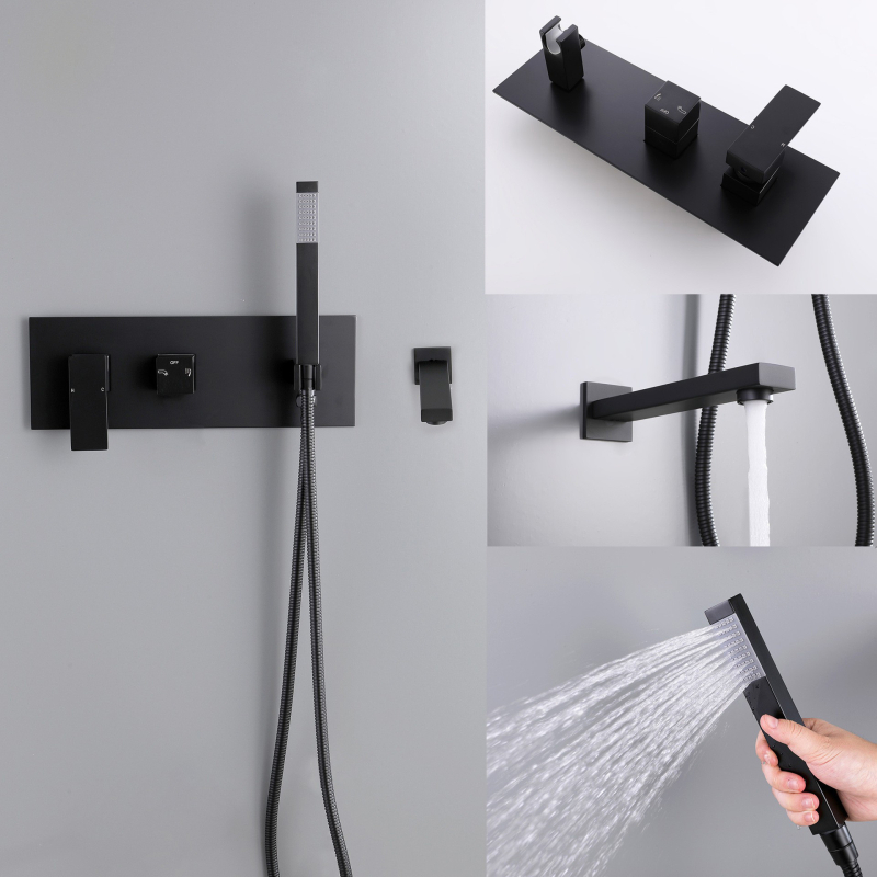 Sprchový set z 304 nerezovej ocele, skrytá inštalácia, štvorcová sprchová hlavica, model YC-8082, nominálny tlak 1.6 MPa