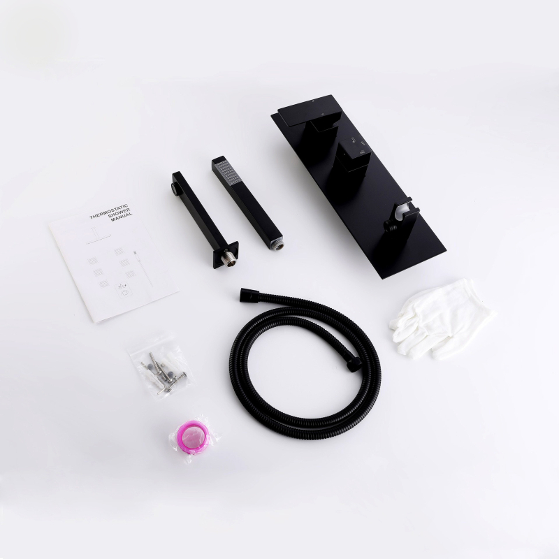 Sprchový set z 304 nerezovej ocele, skrytá inštalácia, štvorcová sprchová hlavica, model YC-8082, nominálny tlak 1.6 MPa