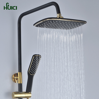 Meďový sprchový set v európskom starožitnom štýle, nástenná montáž, s funkciami postrekovania, sprcha a dážď, povrch s vypaľovaným náterom, prevádzková teplota do 90°C