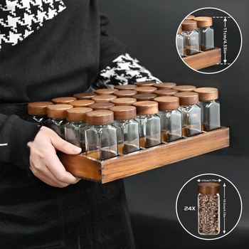 Ραφιέρα μπαχαρικών - ξύλινη, χωρίς τρύπες, μοντέρνα μινιμαλιστική γραμμή