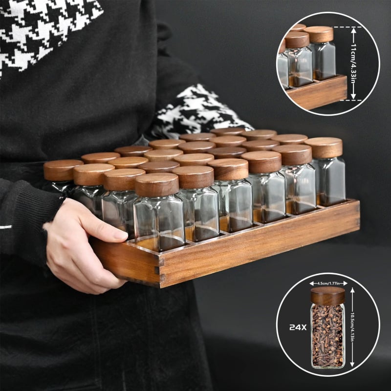 Ραφιέρα μπαχαρικών - ξύλινη, χωρίς τρύπες, μοντέρνα μινιμαλιστική γραμμή