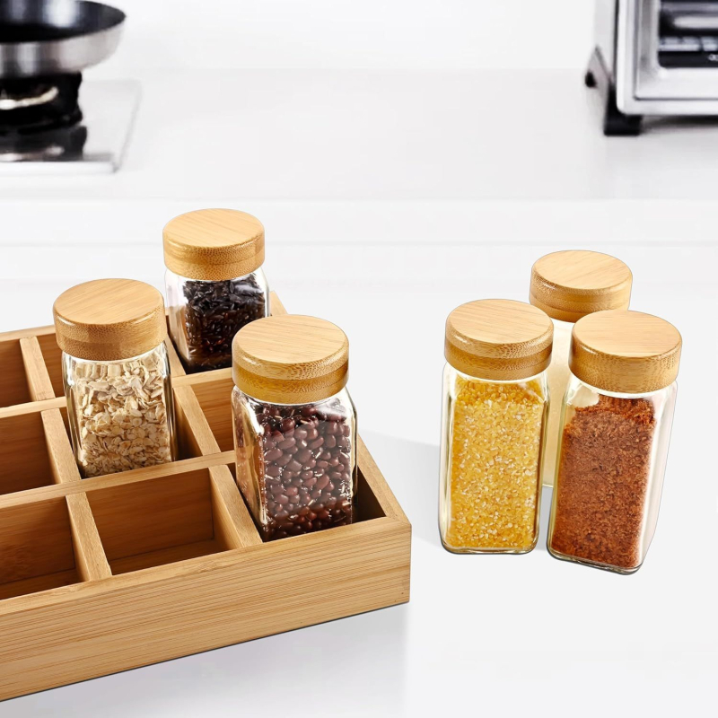 Ραφιέρα μπαχαρικών - ξύλινη, χωρίς τρύπες, μοντέρνα μινιμαλιστική γραμμή