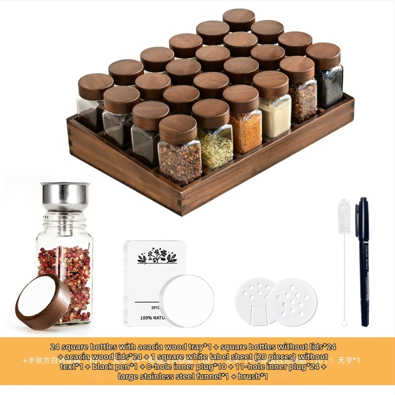 Ραφιέρα μπαχαρικών - ξύλινη, χωρίς τρύπες, μοντέρνα μινιμαλιστική γραμμή