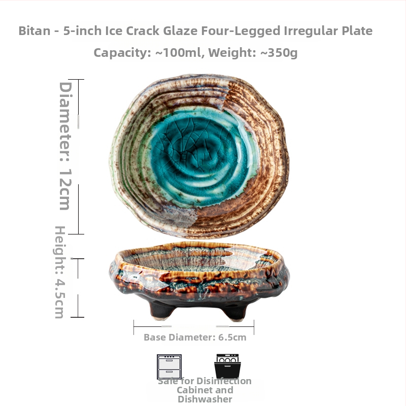 Nepravidelné porcelánové taniere na dezert s vysokým podstavcom, japonský štýl, pripravené na darček, možnosť potlače loga