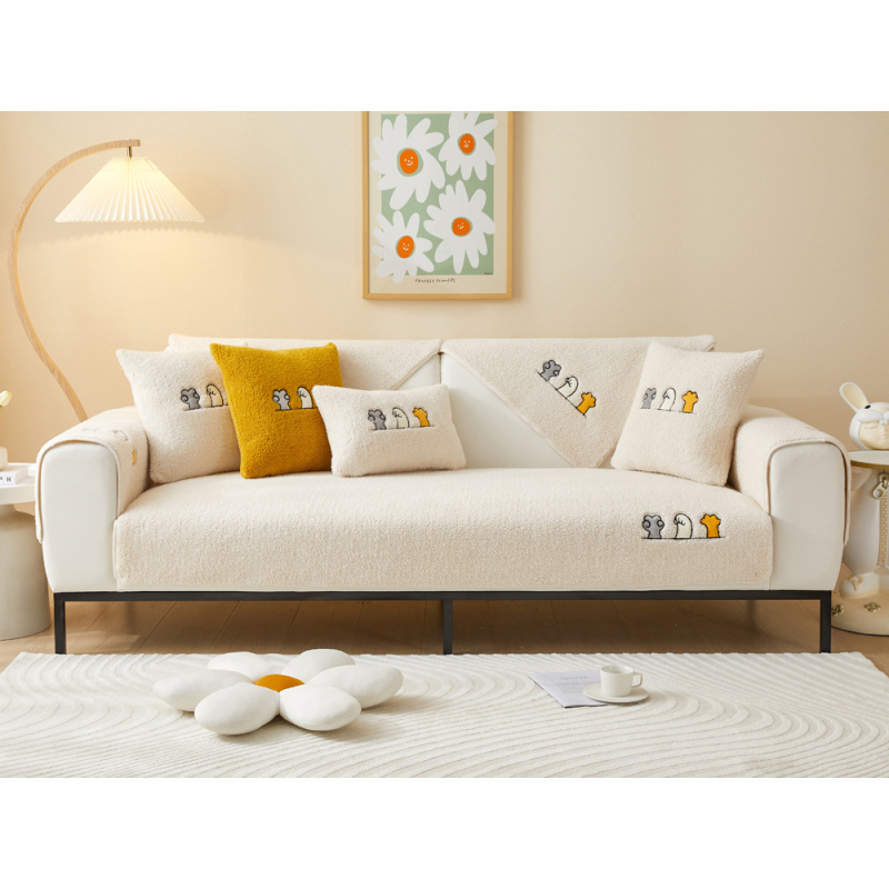 Pernă de canapea din lână de miel, potrivire universală, stil minimalist tip pernă, model personalizabil (animale amuzante)