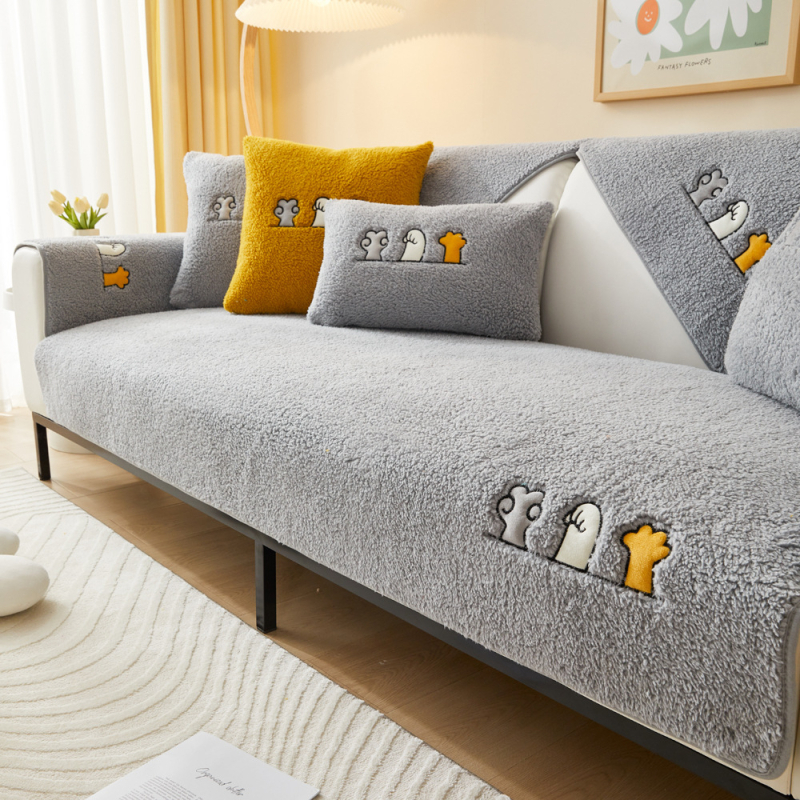Pernă de canapea din lână de miel, potrivire universală, stil minimalist tip pernă, model personalizabil (animale amuzante)