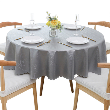 Okrúhly obrus z polyesteru, vodotesný, prachotesný, s rastlinným motívom, moderný minimalistický štýl