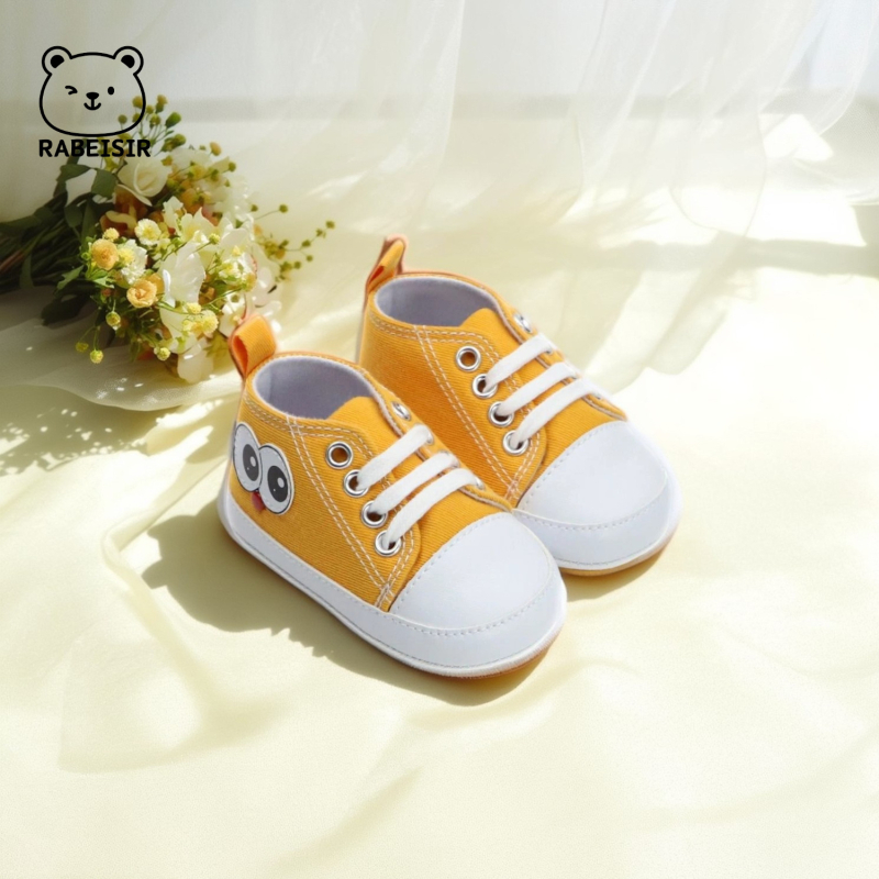 Plátené topánky pre bábätká | protiskluzové, priedušné, šnúrky vpredu, karikatúrny vzor