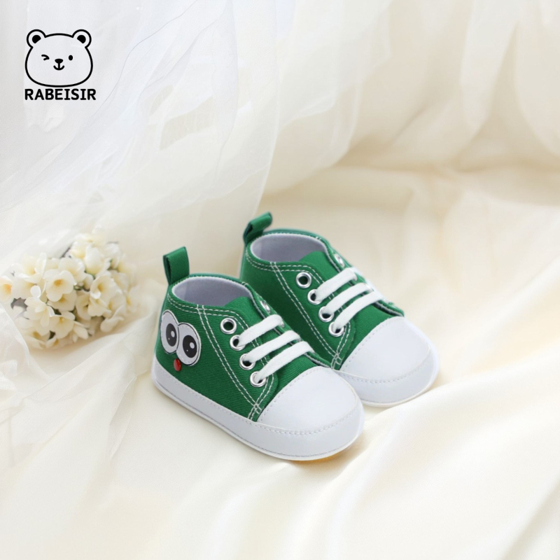 Plátené topánky pre bábätká | protiskluzové, priedušné, šnúrky vpredu, karikatúrny vzor